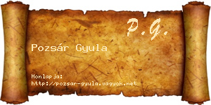 Pozsár Gyula névjegykártya