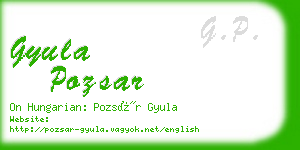 gyula pozsar business card